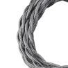 Bailey cable de tela trenzado 2 hilos plata metálico 3m