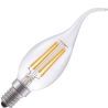 Lighto | Filamento LED | Pequeña casquillo E14 | Punta de lámpara de vela | Transparente | 35mm | 4W