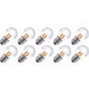 Lighto | Filamento LED | Casquillo grande E27 | Lámpara de bola | Transparente | 45mm | 4W | 10 piezas