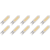 Lighto | Bombilla LED | Empalme G9 | Bombilla enchufable | Transparente | 13mm | 3W | 10 piezas