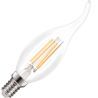 Lighto | Filamento LED | Pequeña casquillo E14 | Punta de lámpara de vela | Transparente | 35mm | 5W