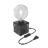 Calex | Luminaria de sobremesa | Cristal | Negro | Accesorio E27 Calex | Luminaria de sobremesa | Cristal | Negro | Accesorio E27