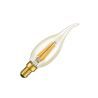 SPL | Filamento LED | Pequeña casquillo E14 | Lámpara vela con punta | Transparente | Oro | 4W | Regulable