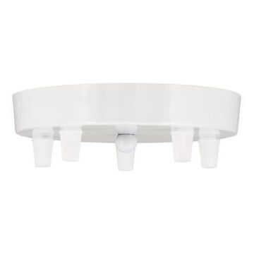 Bailey plafondkap metaal wit multi met 5 kabelhouders