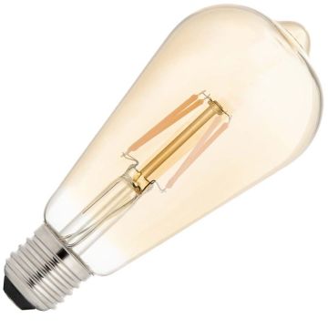 Bailey | Lámpara Sensor LED Edison Día/Noche | Empalme grande E27 | 4W (reemplaza 40W) Oro
