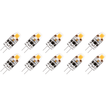 Lighto | Bombilla LED | Empalme G4 | Bombilla enchufable | Transparente | 10mm | 1W | 10 piezas