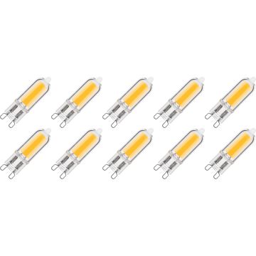 Lighto | Bombilla LED | Casquillo G9 | Lámpara Enchufable | Transparente | 13mm | 2W | 10 piezas