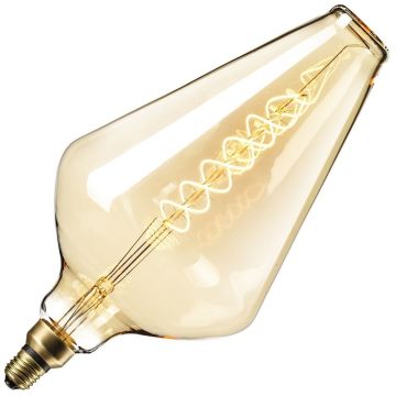 Calex | Filamento LED | Bombilla grande E27 | Lámpara de diseño | Oro | 188mm | 6W