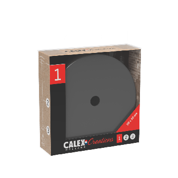 Calex | Metalen plafondplaat | Ø100mm | 1 gat | Mat Parel Zwart