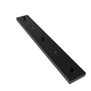Calex | Metalen plafondplaat | 70x10cm | 3 gaten | Mat Zwart