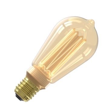Calex | Filamento LED | Casquillo grande E27 | Rústico ST64 | Oro | 3.5W