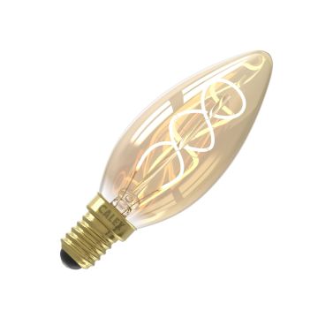 Calex | Filamento LED | Pequeña casquillo E14 | B35 | Vela | Oro | 2.5W