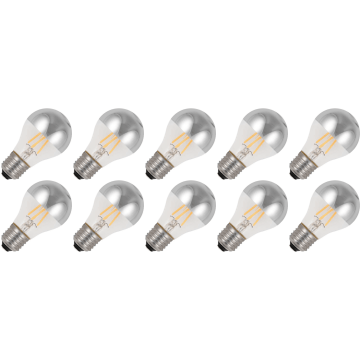 Lighto | Filamento LED | Casquillo grande E27 | Bombilla estándar | Brillante | 60mm | 4W | 10 piezas