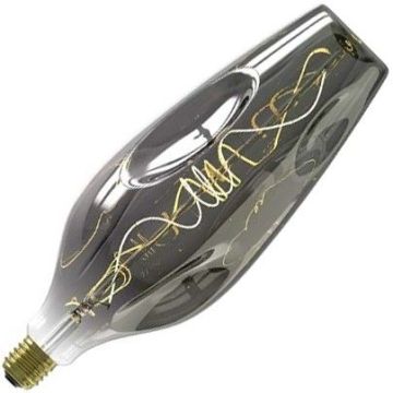 Calex | Filamento LED | Bombilla grande E27 | Lámpara de diseño | Titanio | 110mm | 4W