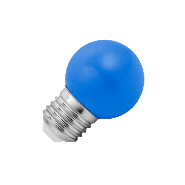 Lighto | Bombilla LED | Casquillo grande E27 | Bombilla esférica | Azul | 45mm | 1W
