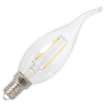 Calex | Filamento LED | Empalme pequeño E14 | Punta de lámpara de vela | Brillante | 35mm | 2W