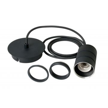Calex Retro suspensión cable negro 2 metros E27 plástico