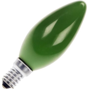Bombilla | Empalme pequeño E14 | Lámpara vela | Verde | 35mm | 25W