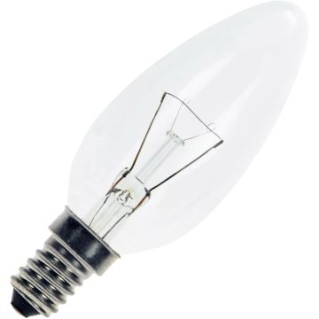 Lámpara incandescente | Empalme pequeño E14 | Lámpara vela | Transparente | 35mm | 15W