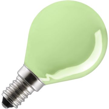 Bombilla | Casquillo pequeño E14 | Bombilla esférica | Verde | 45mm | 25W
