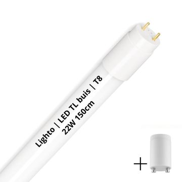 Lighto | LED TL Buis | T8 | 22W | 150cm | vervangt 58W TL buis