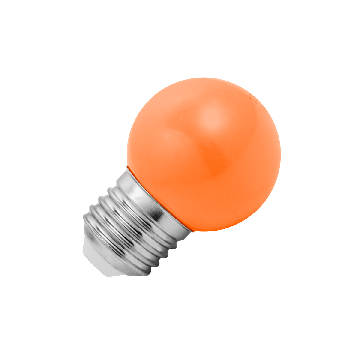 Lighto | Bombilla LED | Casquillo grande E27 | Bombilla esférica | Naranja | 45mm | 1W