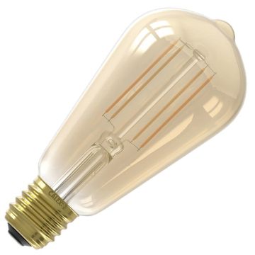 Calex | Filamento LED | Bombilla grande E27 | Lámpara Edison | Oro | 64mm | 7W