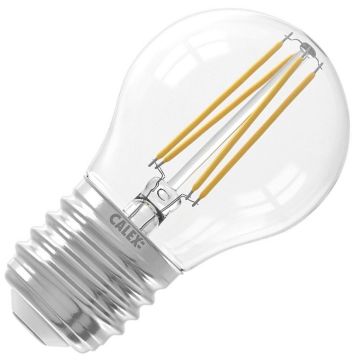 Calex | Filamento LED | Conexión grande E27 | Lámpara de bola | Brillante | 45mm | 4.5W